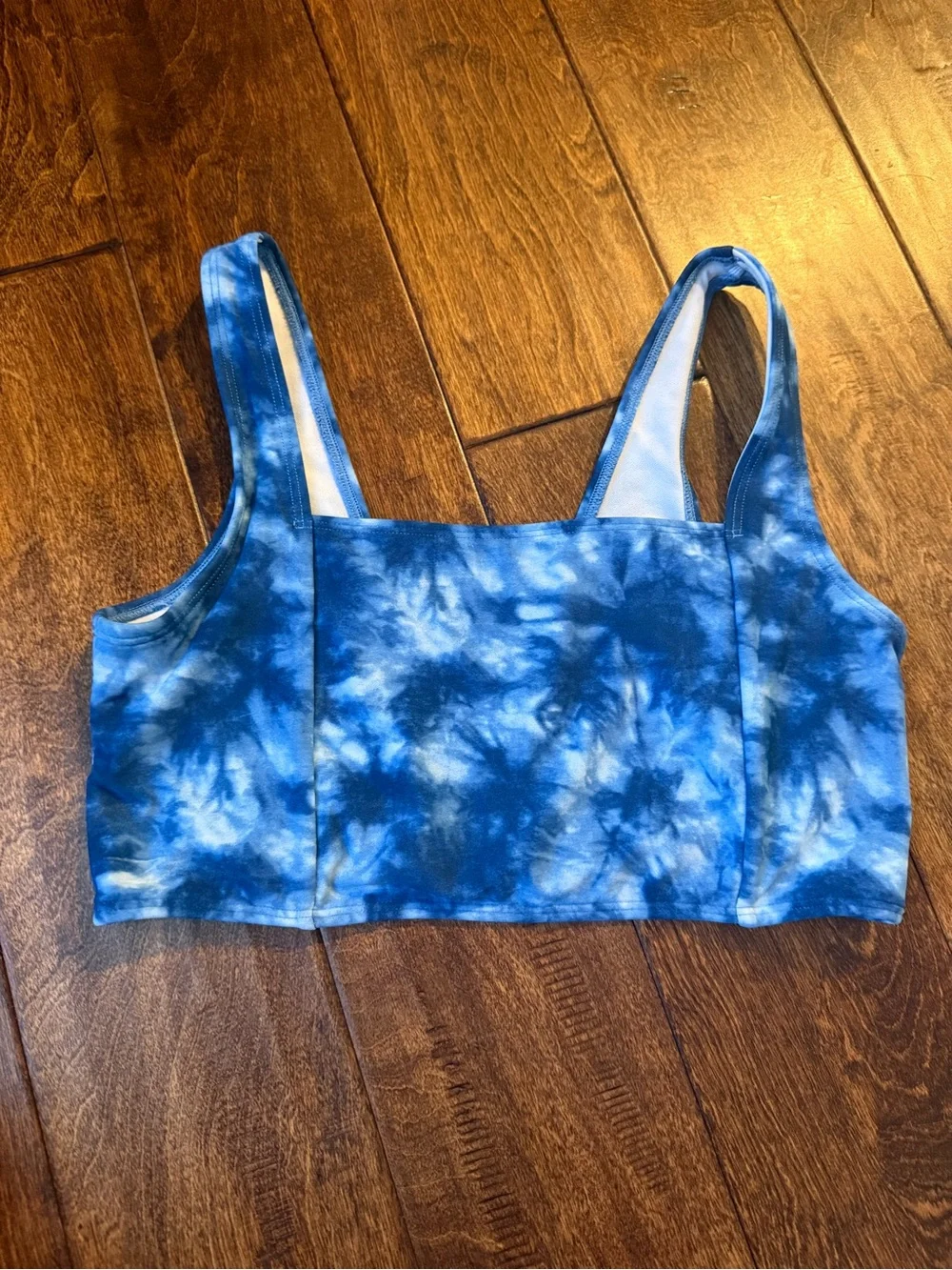 abercrombie kids Blue Tie-Dye Swim Bralette with Strappy Back